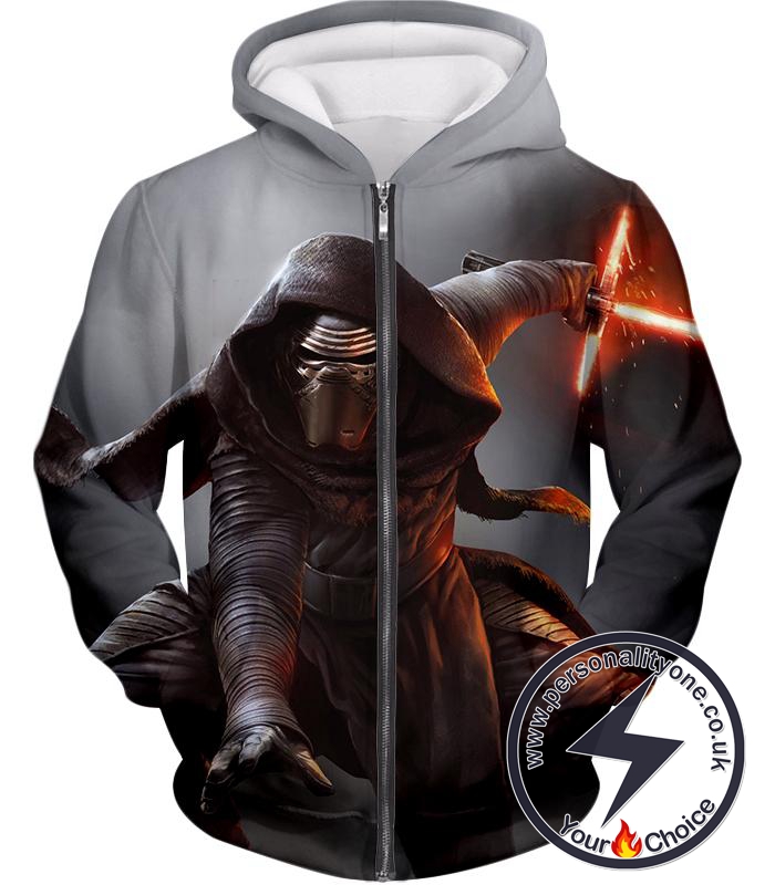 Star Wars Amazing Star Wars Action Villain Kylo Ren Cool Black Zip Up Hoodie